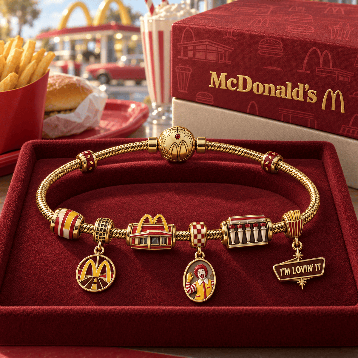 MDN Gold Charm Bracelet Set HQH