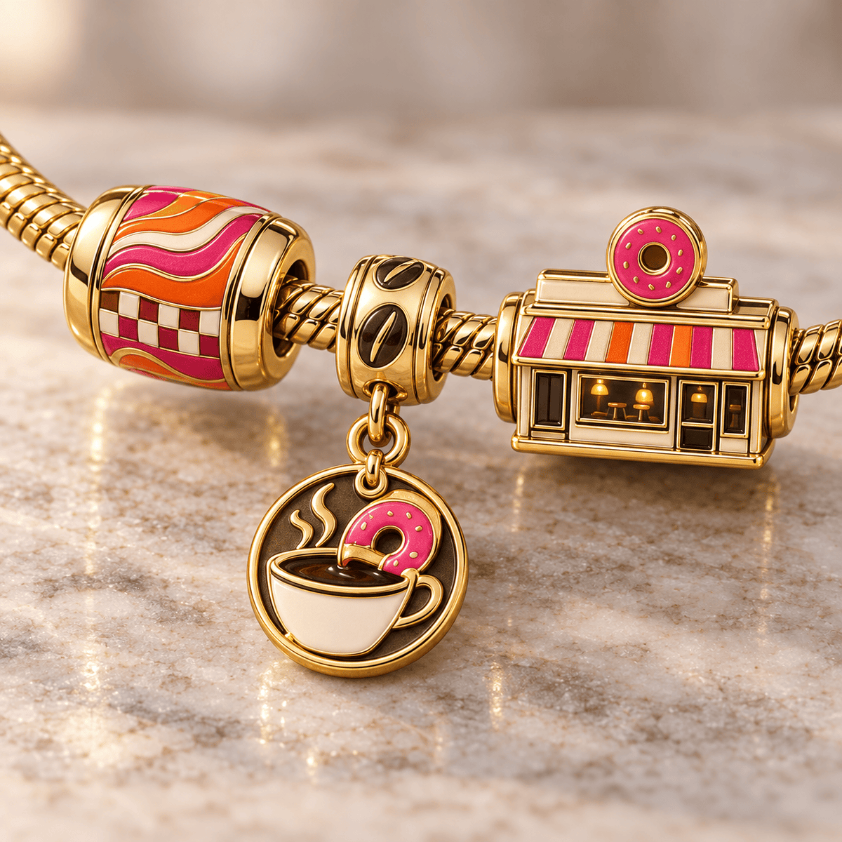 DKDN Gold Charm Bracelet Set HQH