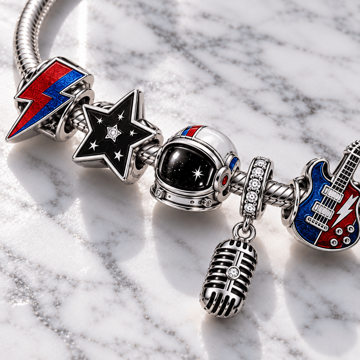 DVB Silver Charm Bracelet Set PTT