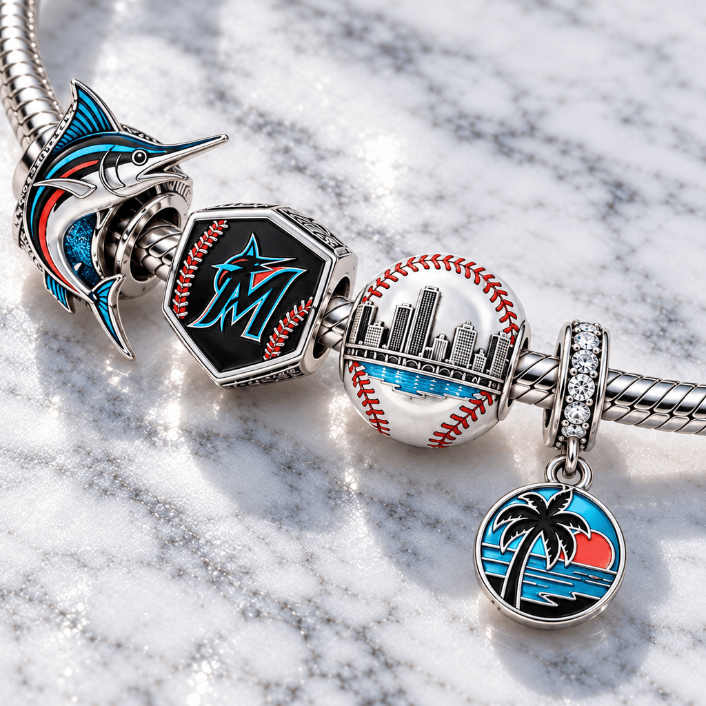 MMA Silver Charm Bracelet Set PTT