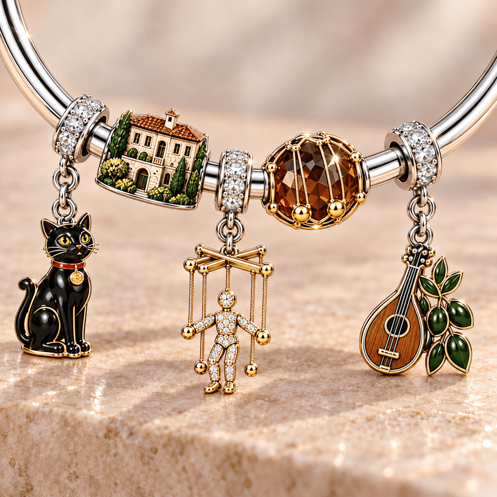 TGF Silver Charm Bracelet Set TMH