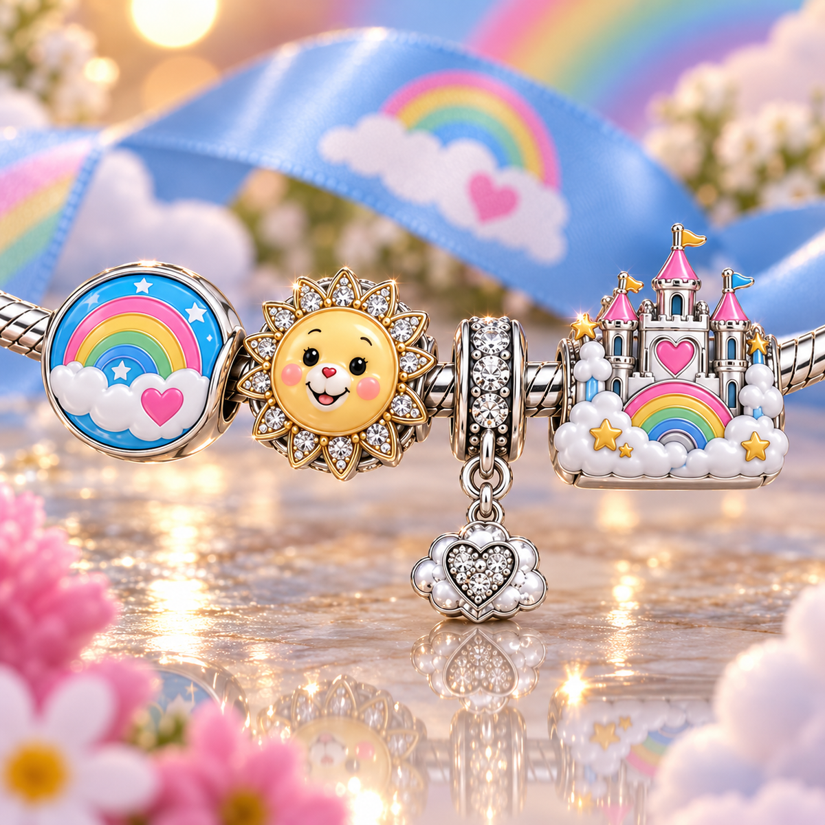 CRB Silver Charm Bracelet Set VTH