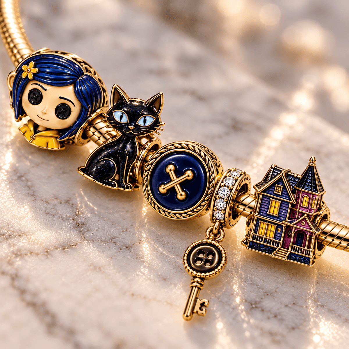 CRLN Gold Charm Bracelet Set PTT