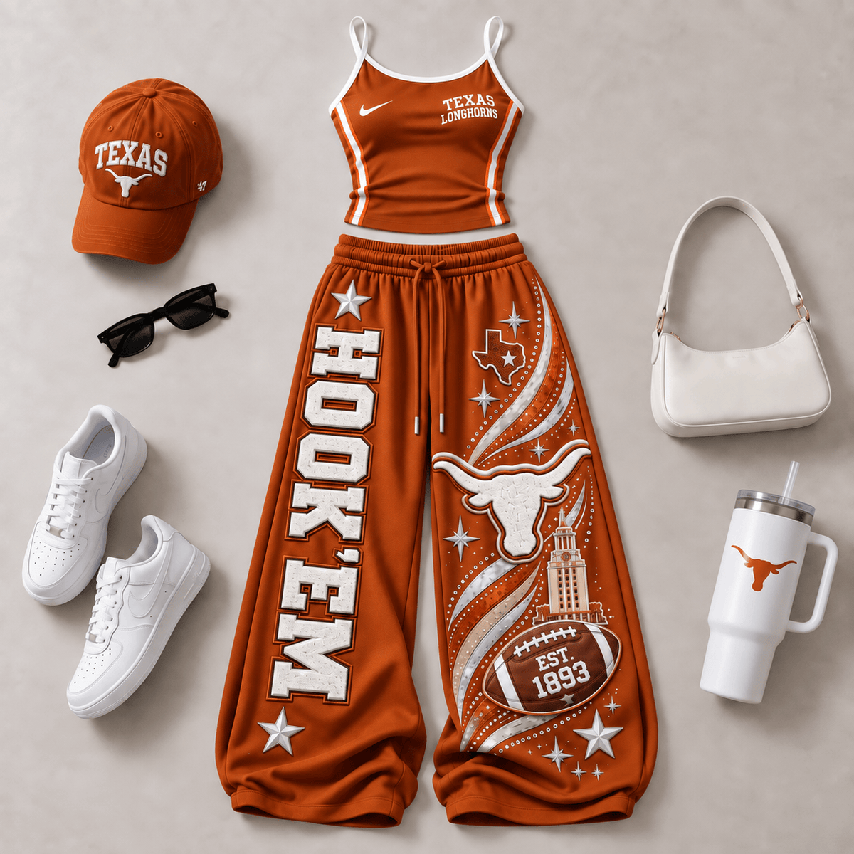 Premium TLH Sports-Inspired Cami & Wide-Leg Pants Set BMD