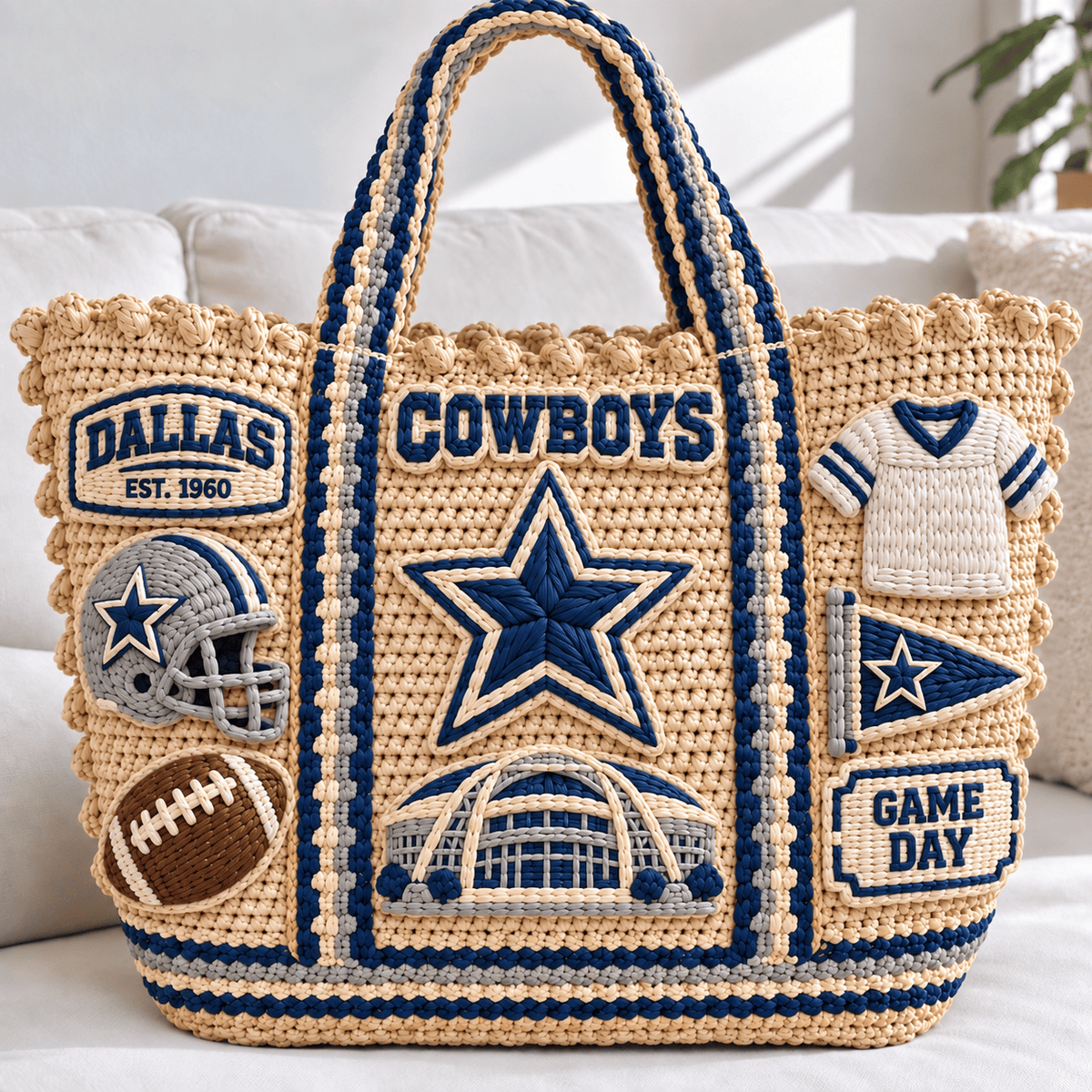 DLCB Straw-Style Embellished Tote Bag NTKO