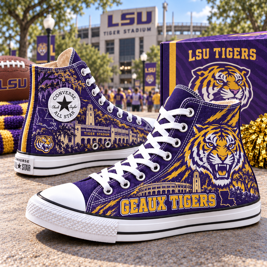 PREMIUM LSU HIGH-TOP SNEAKERS HQH