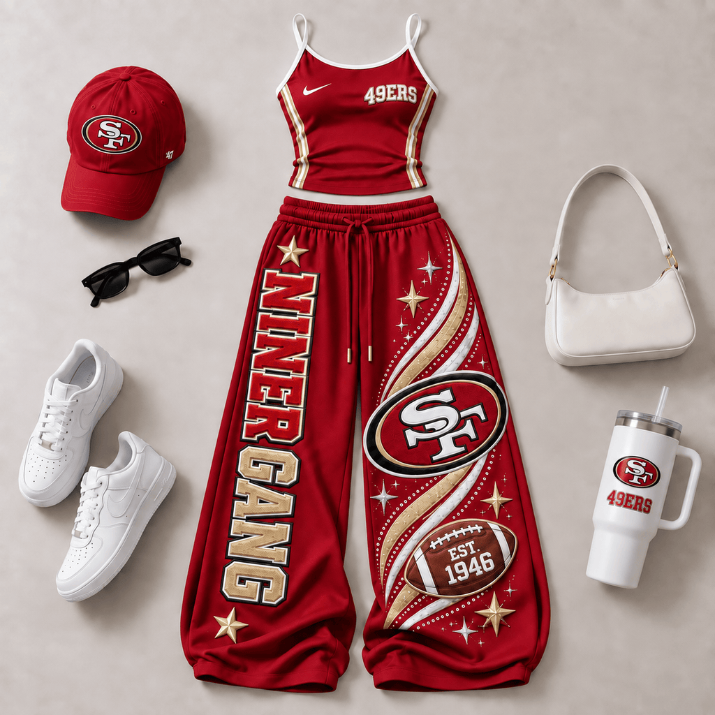 Premium SF49 Sports-Inspired Cami & Wide-Leg Pants Set BMD