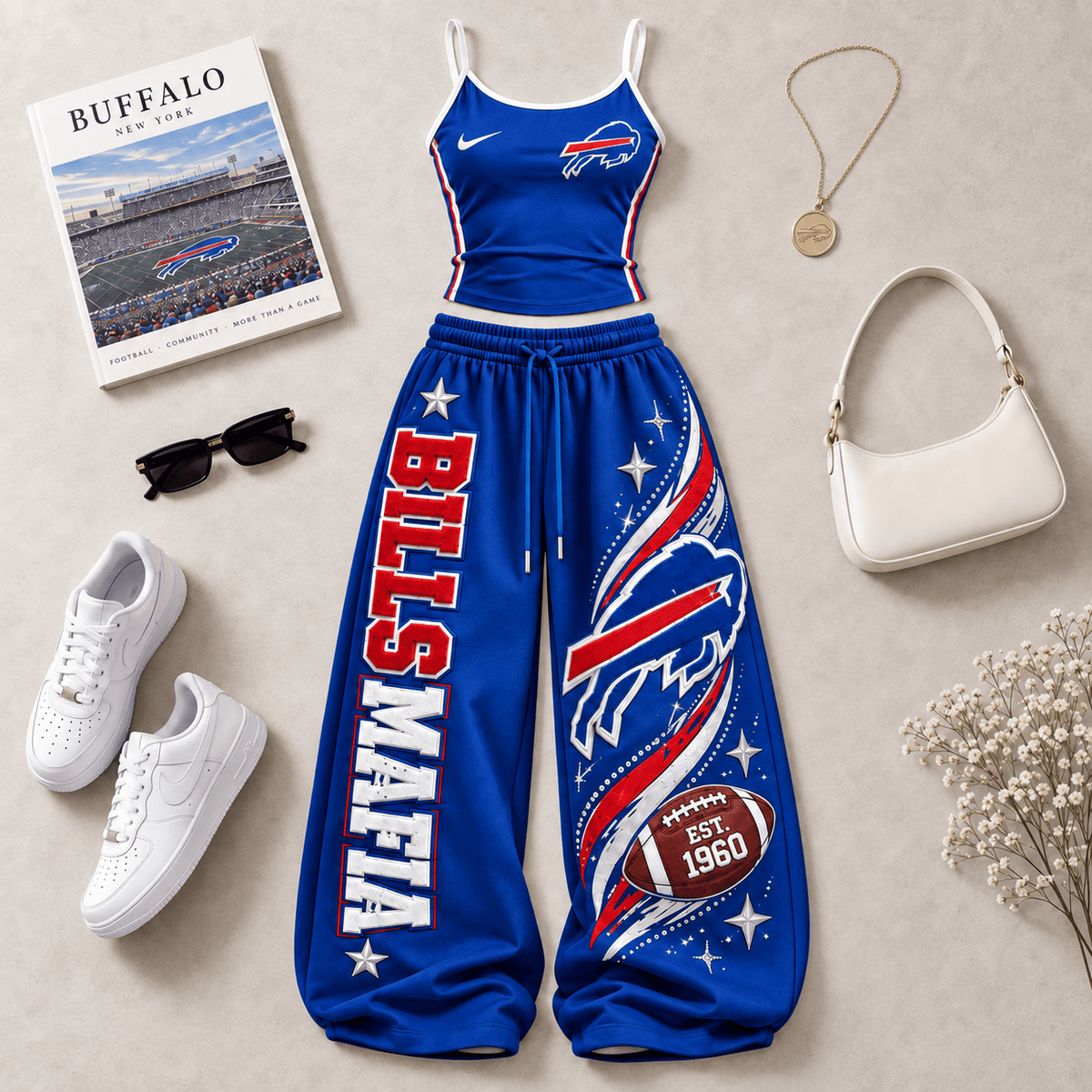 Premium BFBL Sports-Inspired Cami & Wide-Leg Pants Set BMD