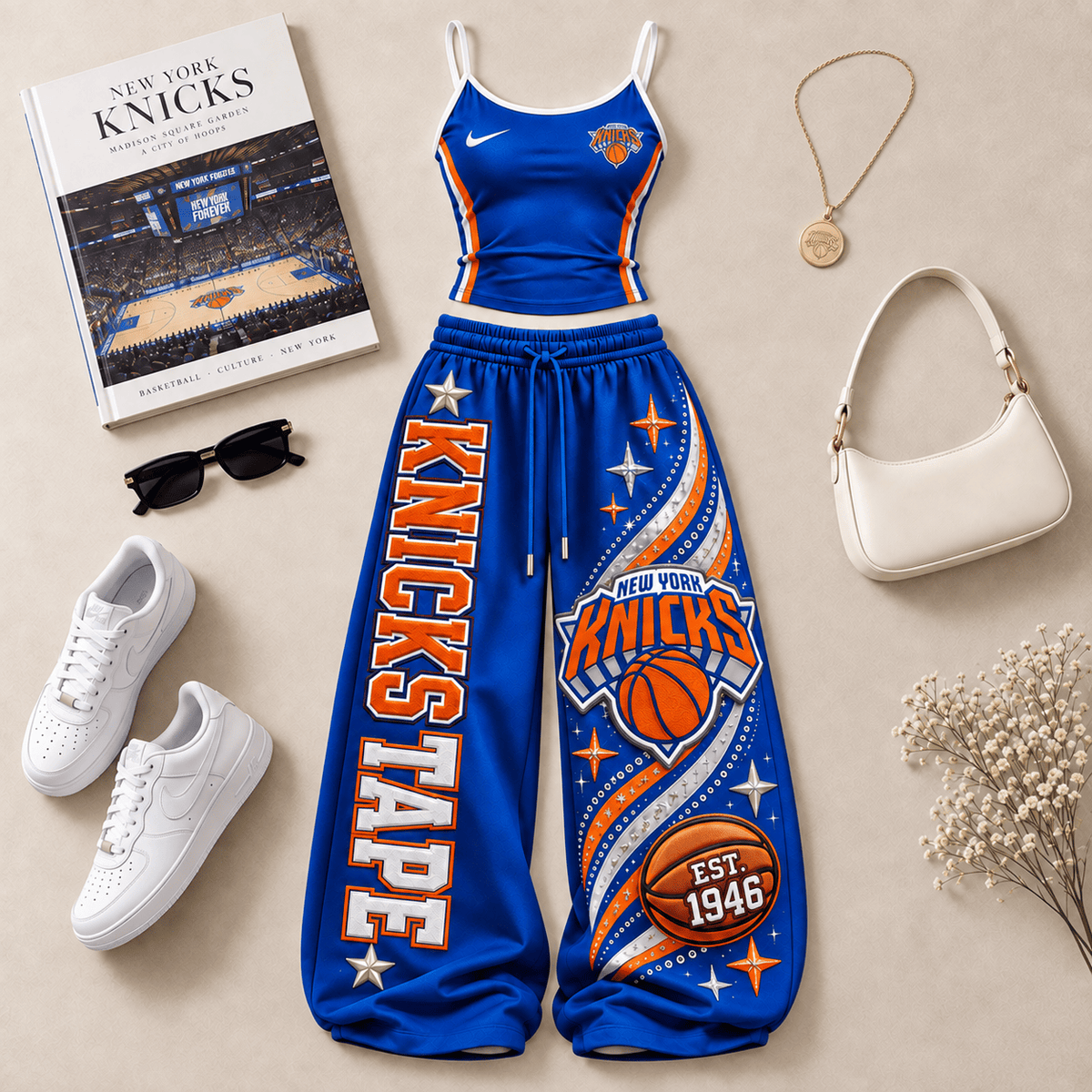 Premium NYKB Sports-Inspired Cami & Wide-Leg Pants Set BMD