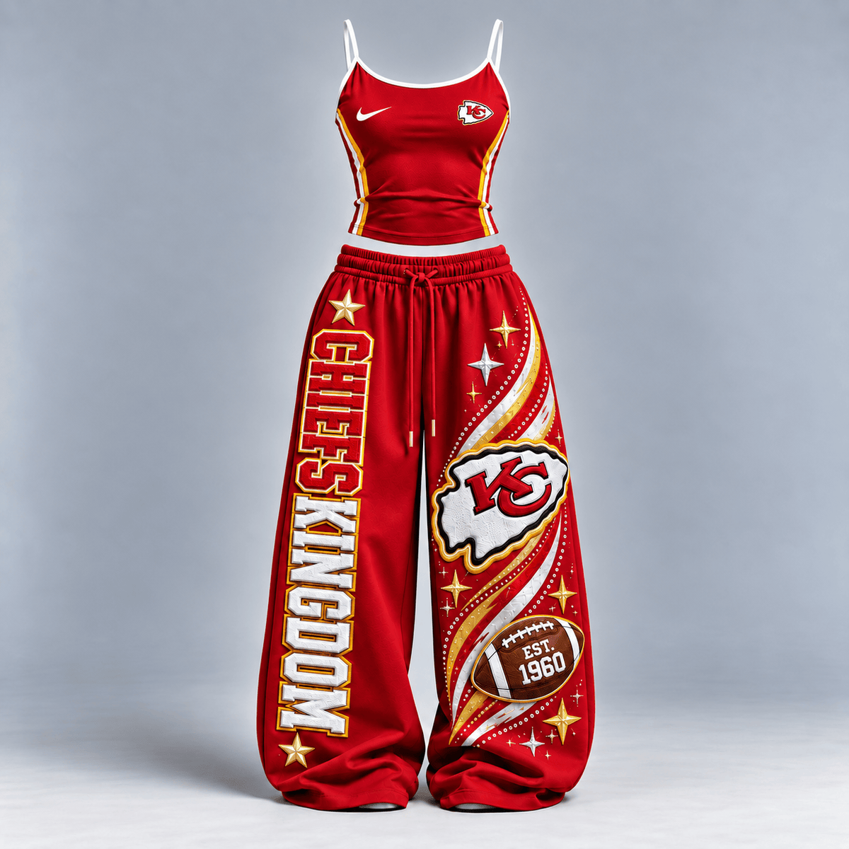 Premium KCC Sports-Inspired Cami & Wide-Leg Pants Set BMD
