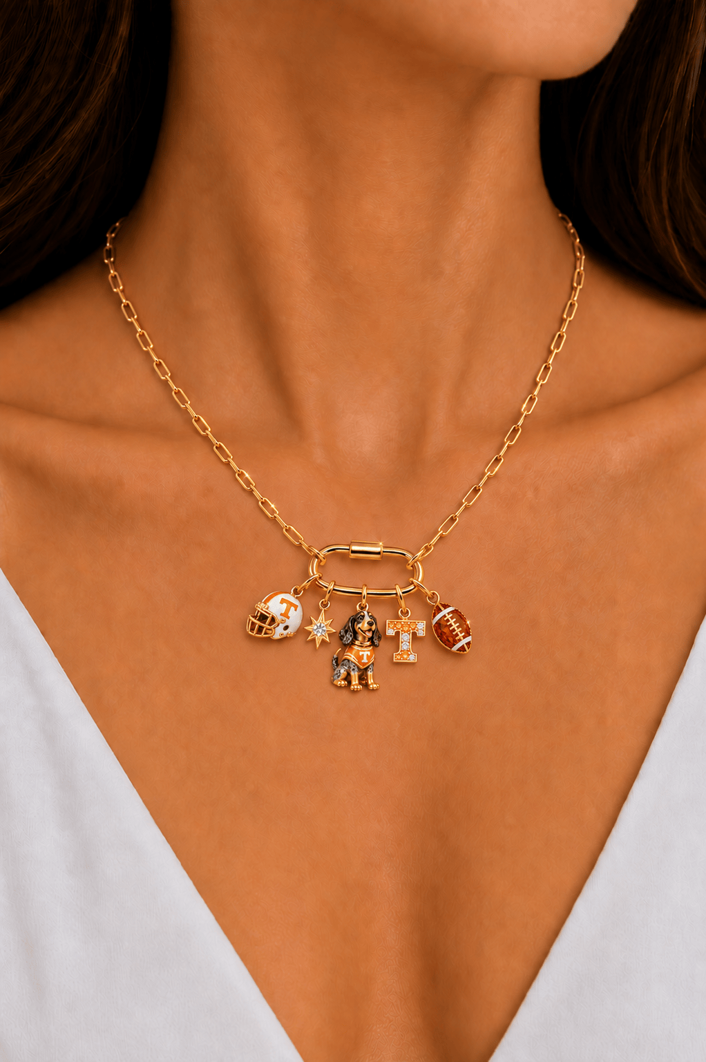 TVF Solid Gold Chain with Diamond Pendant TMH