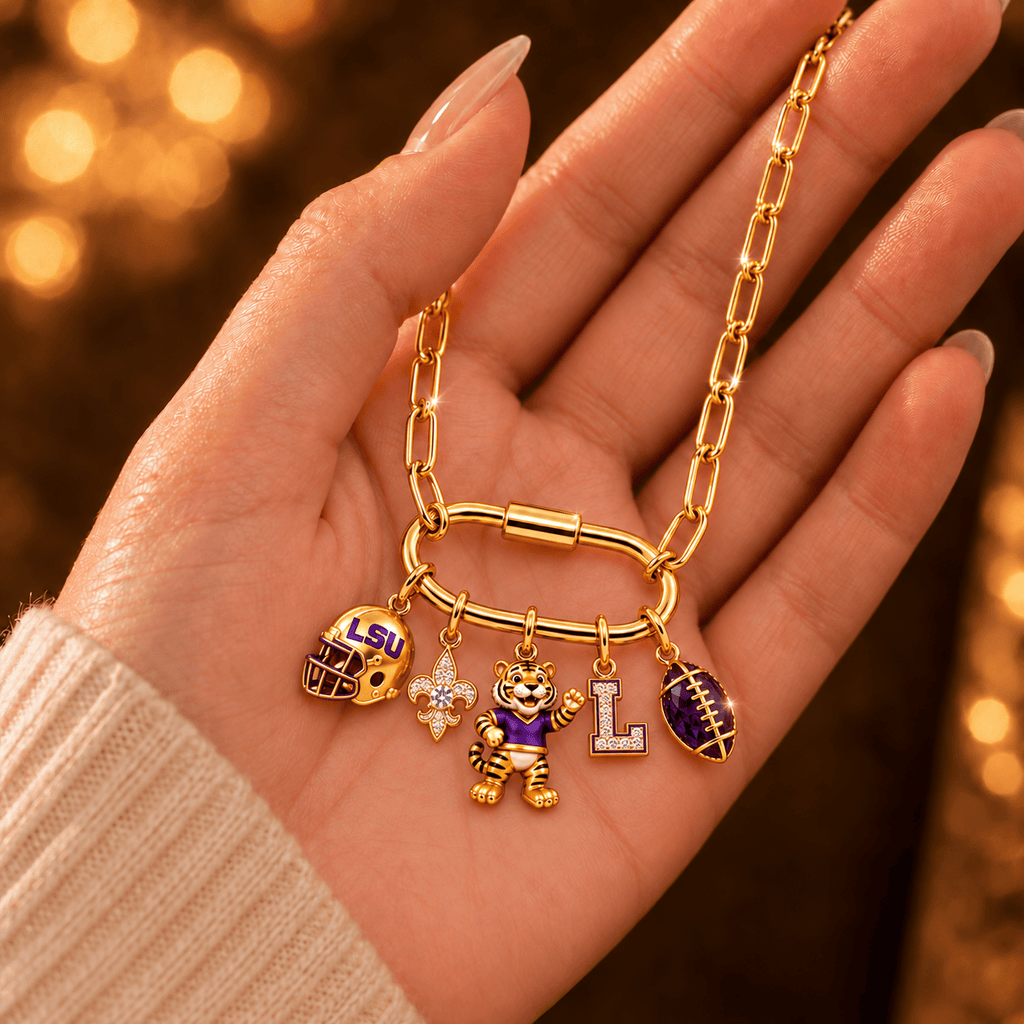 LSUT Solid Gold Chain with Diamond Pendant TMH