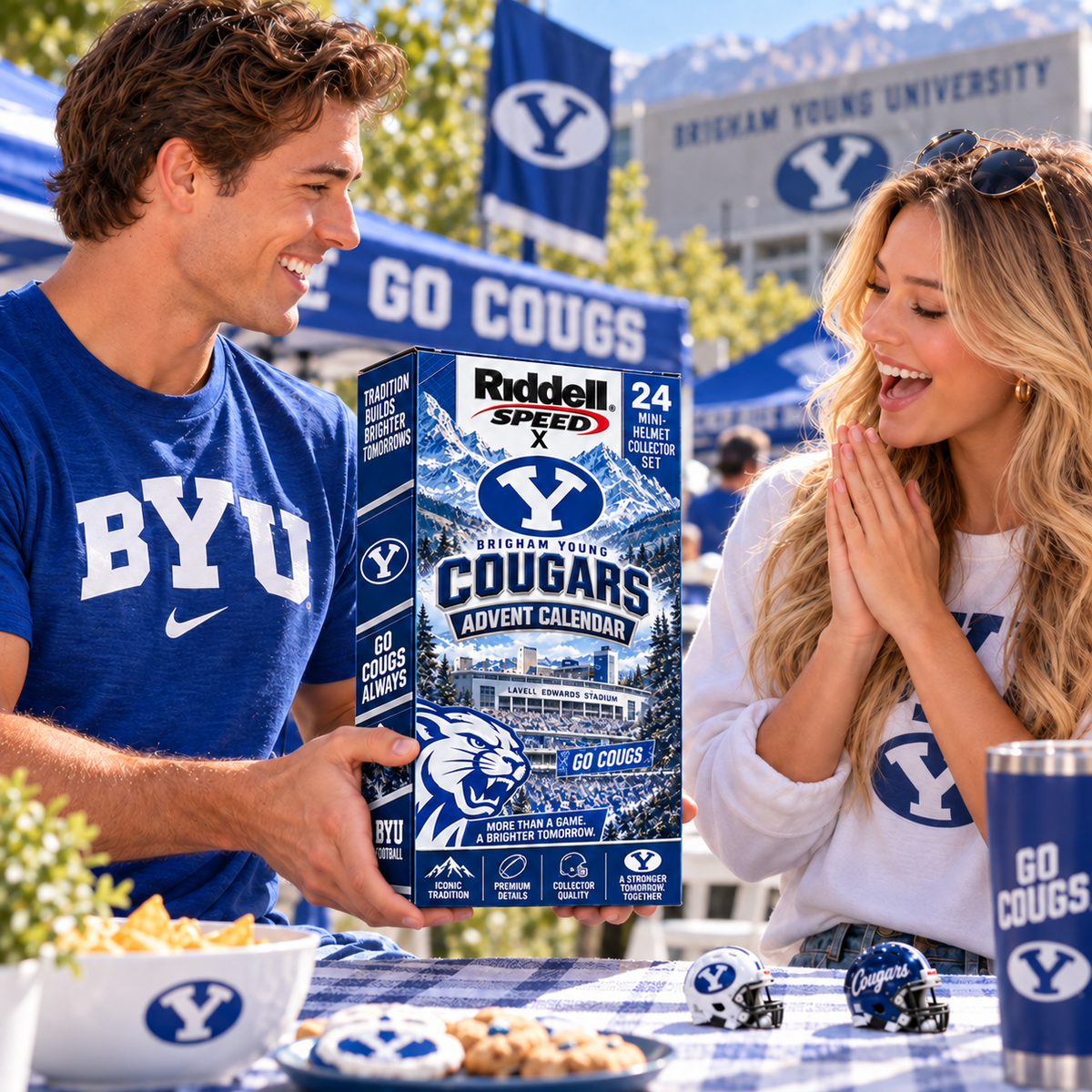 Premium BYU Mini Helmet Advent Calendar NTNA